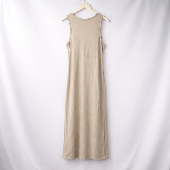 Universal Thread Womens XXL Taupe Ribbed Sleeveless Maxi Tank Dress Side Slit - Picture 2 of 5